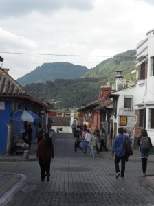 bogota's oldest neighborhood with the Andes in the background