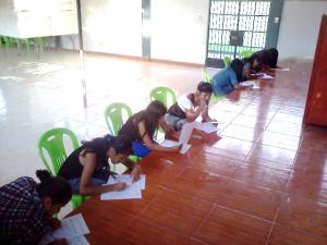 Alumnas spending their Saturday afternoons taking the Ministry of Work’s Vocational Exam.
